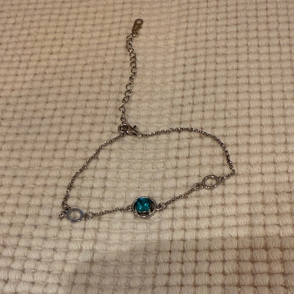 Elegant Silver Bracelet/anklet with Blue Gemstone - Picture 1 of 1